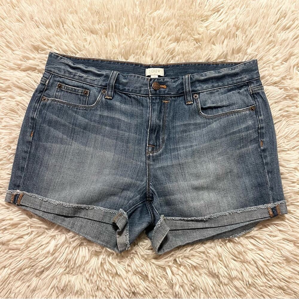 J. Crew Classic Blue Cuffed Hem Jean Shorts Size 29